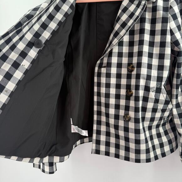 Ann Taylor Jacket Women's Size Small B&W Gingham Double-Breasted Buffalo Check - Picture 11 of 16